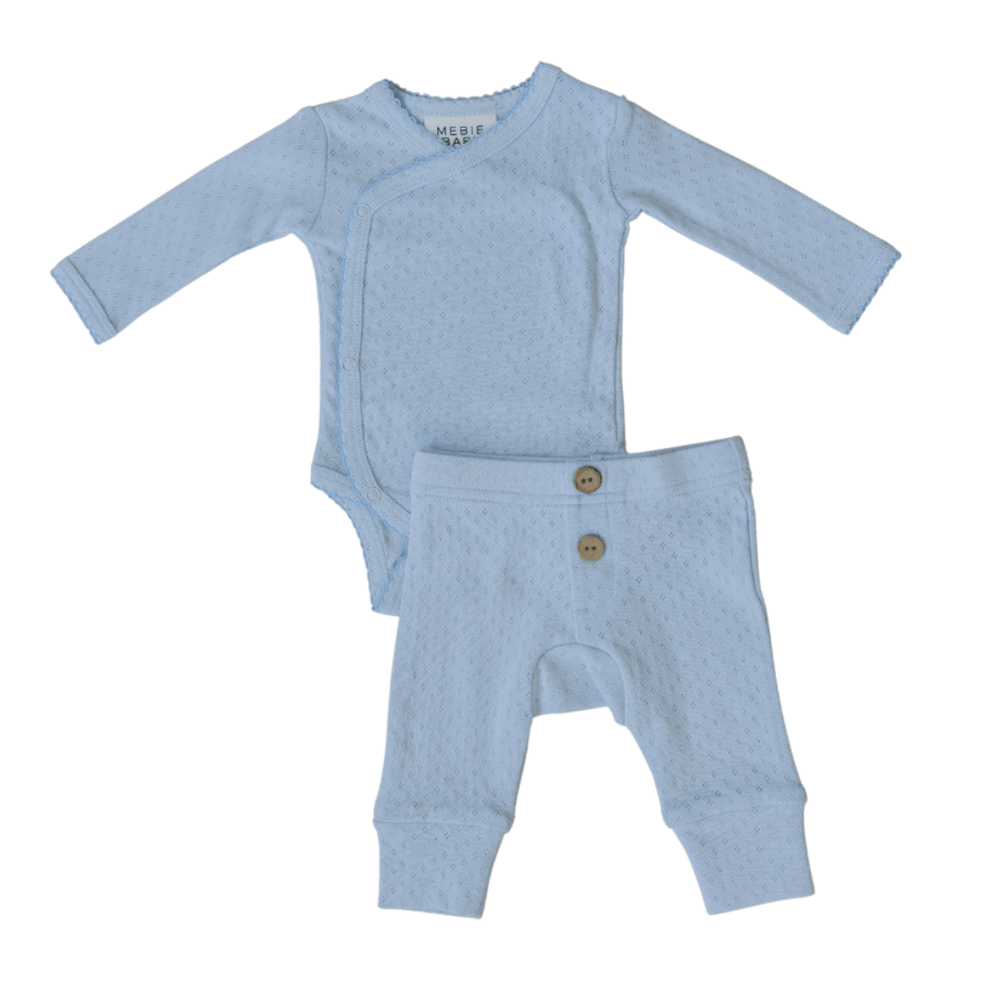 Blue Pointelle Layette Set - Sleeve, Baby & Toddler Clothing, Child, Infant bodysuit, One-piece garment | Everetts Place