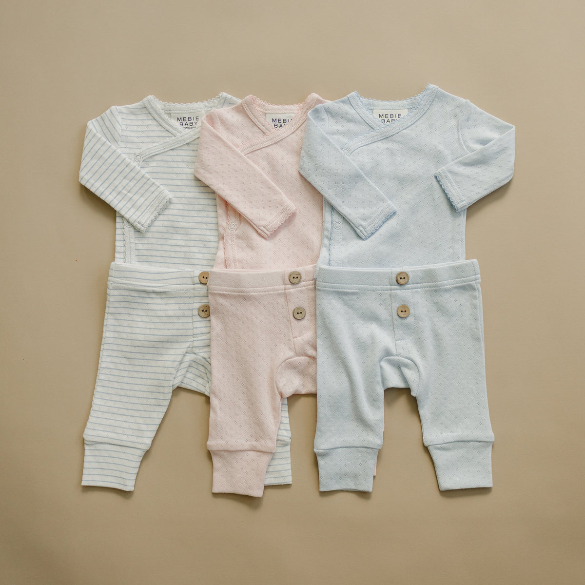 Mebie Baby Blue Pointelle Layette Set