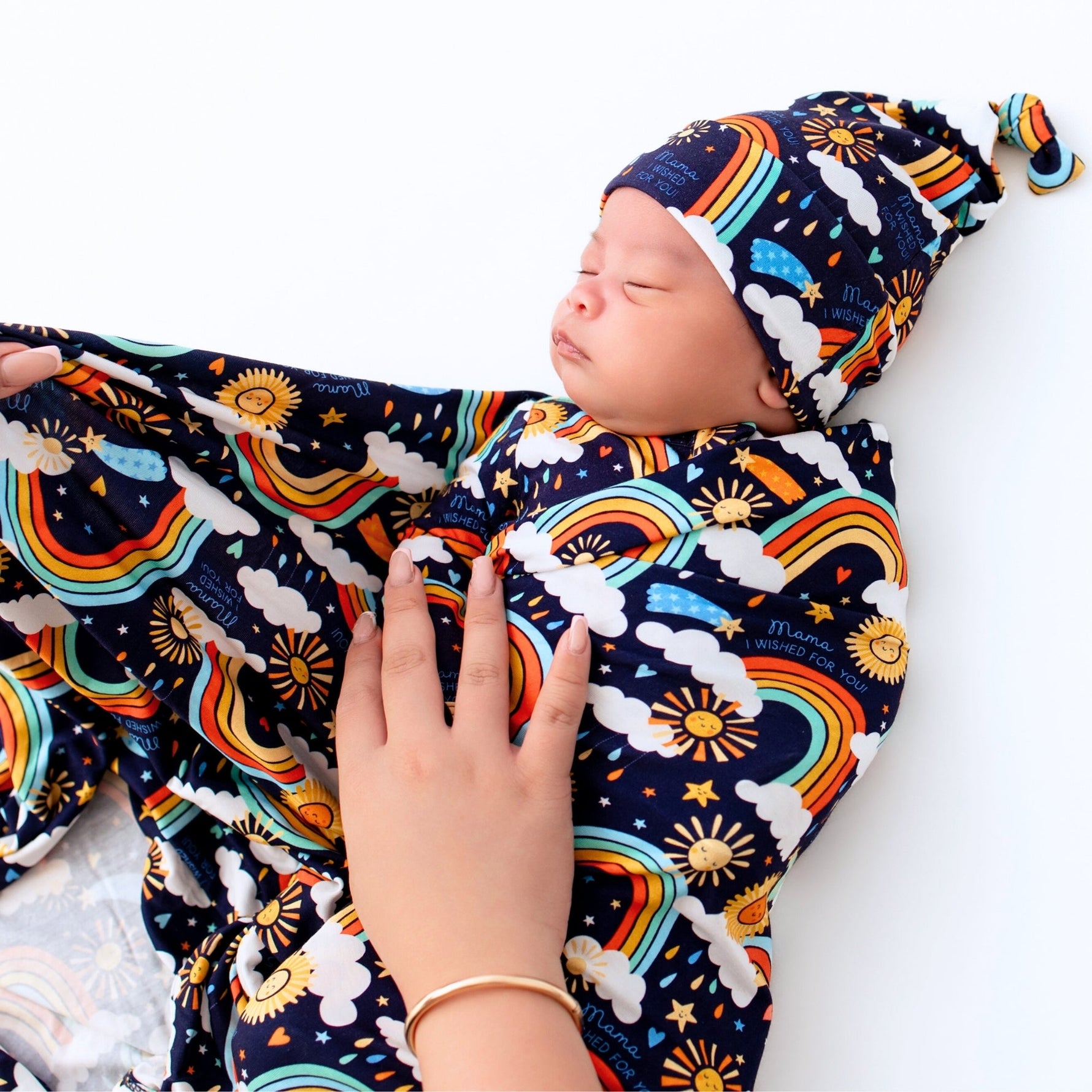 Organic The Forever Swaddle Blanket | Here Comes the Sunshine (Blue) by Raising Mama at Everetts Place