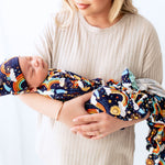 Organic The Forever Swaddle Blanket | Here Comes the Sunshine (Blue) by Raising Mama at Everetts Place