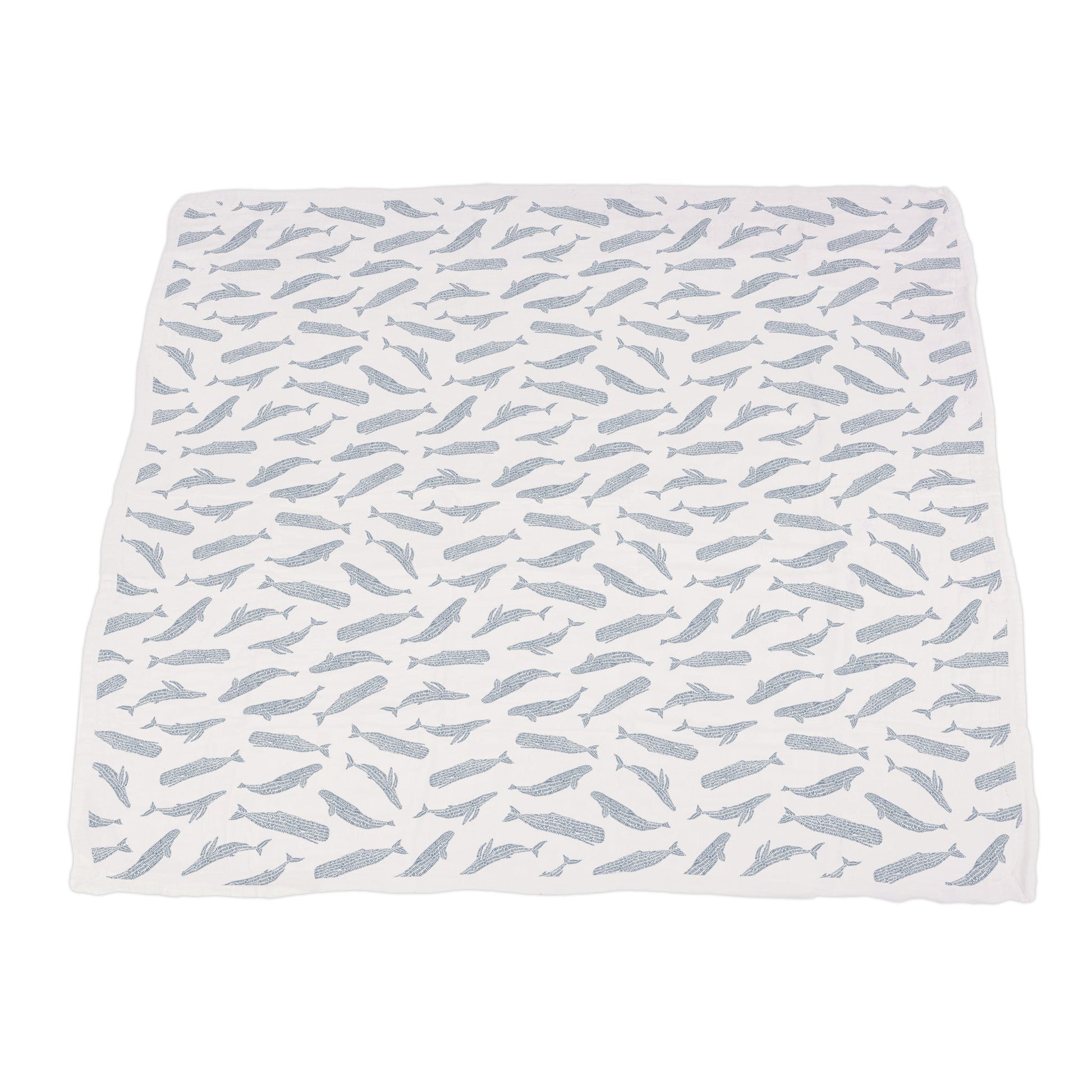 Blue Shadow Whales and Marina Sailboats Bamboo Muslin Blanket for Kids 47 x 47 Inches Newcastle Classics