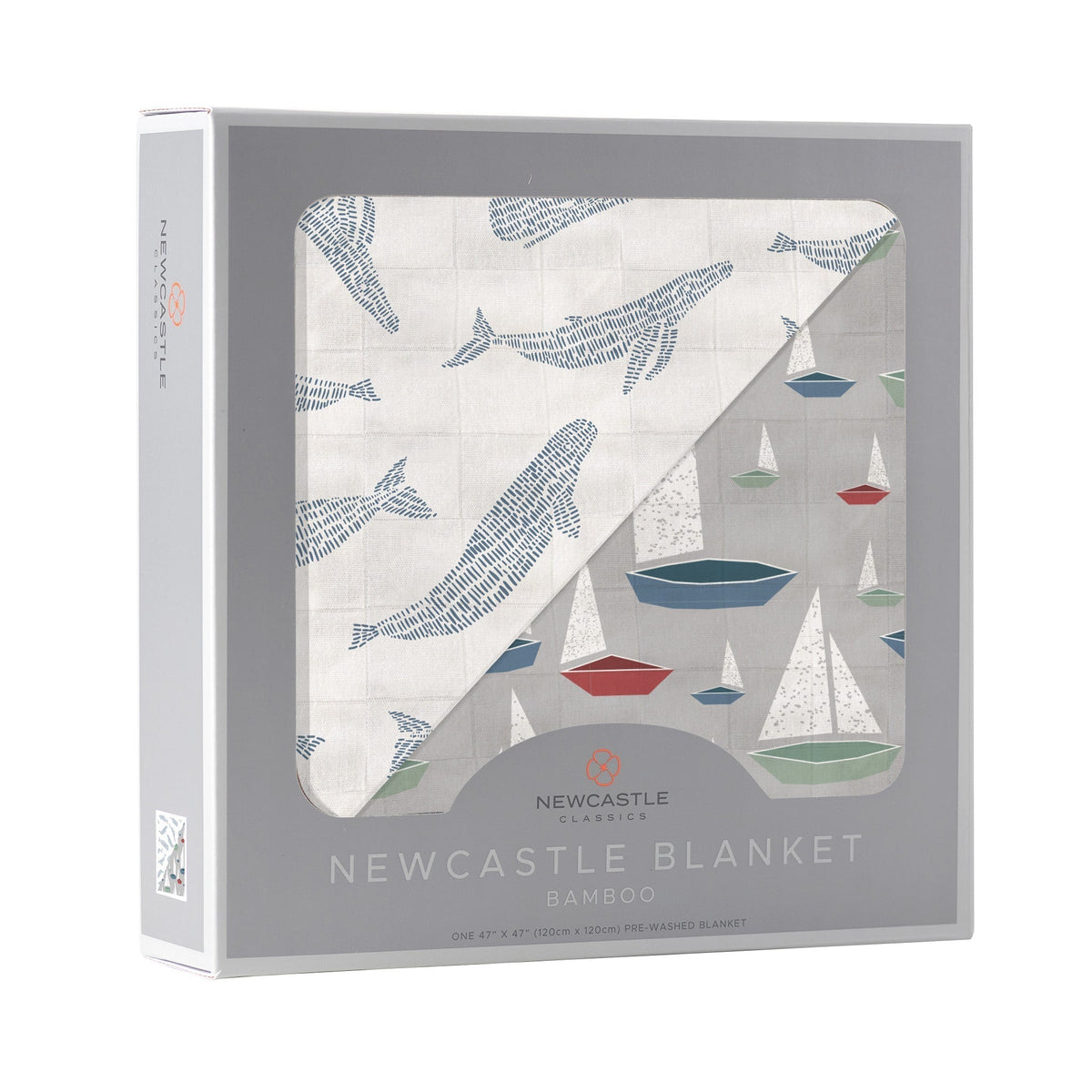 Newcastle Classics Blue Shadow Whales and Marina Sailboats Bamboo Newcastle BlanketEveretts Place