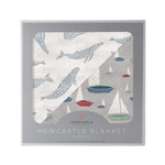 Newcastle Classics Blue Shadow Whales and Marina Sailboats Bamboo Newcastle Blanket - 