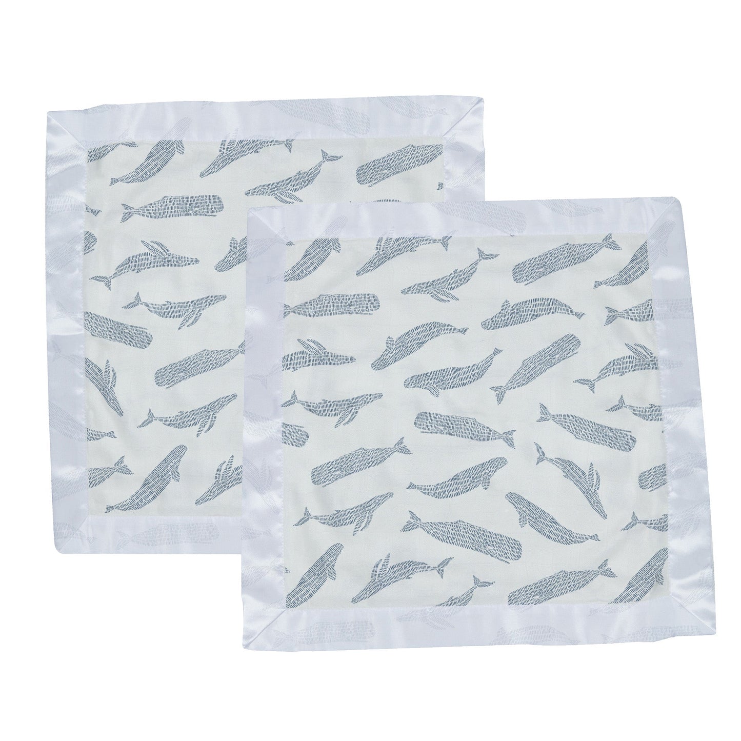 Blue Shadow Whales Bamboo Newcastle Blankie Security Blanket Newcastle Classics