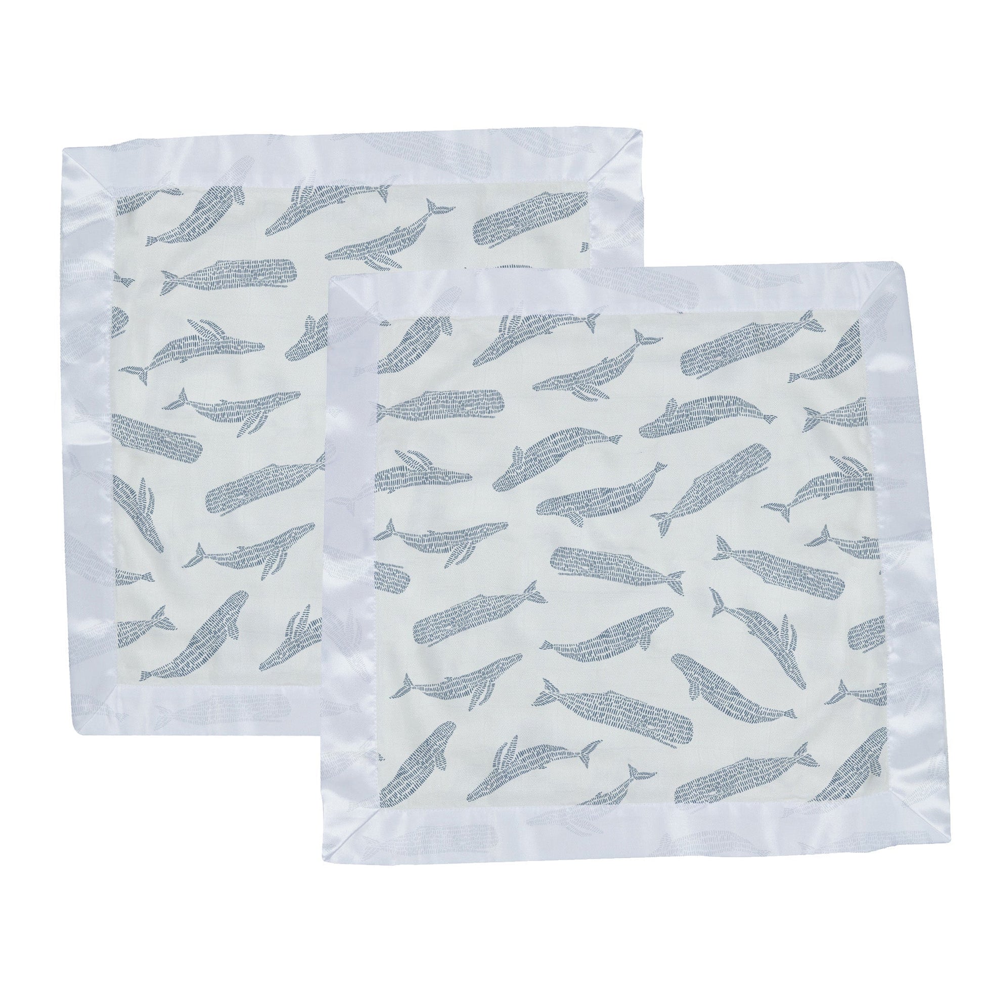 Blue Shadow Whales Bamboo Newcastle Blankie Security Blanket Newcastle Classics