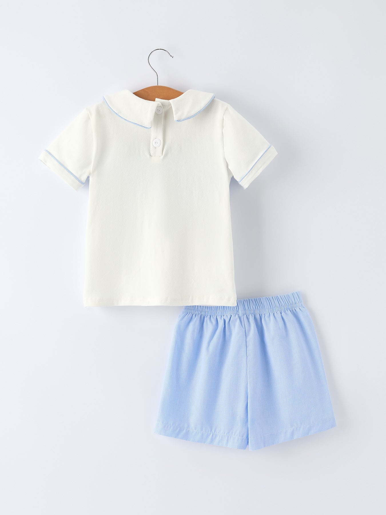 Rylee Faith Designs Blue Smocked Church Christ Bishop Christening Toddler Boys'Set