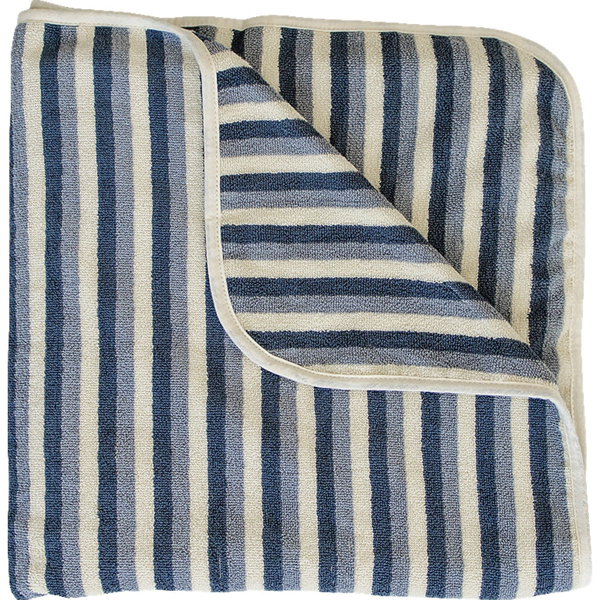Mebie Baby Blue Stripe Organic Cotton Beach Towel for Kids Ultra Absorbent - 