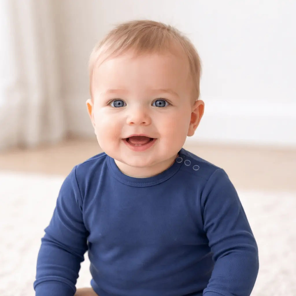 Blue Titan Long Sleeve Bodysuit - Sleeve, Neck, Facial expression, Baby & Toddler Clothing, Long-sleeved T-shirt | Everetts Place