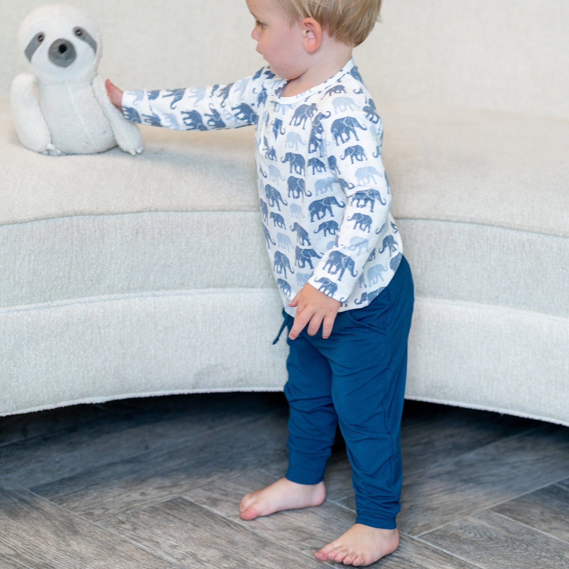 Blue Titan Slacker Pant Bamboo All Day Comfort Pockets Sweet Bamboo Everetts Place: Online Boutique