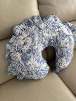 Little Mae & Co Blue Toile Ruffle Nursing Pillow Cover - 