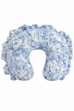 Little Mae & Co Blue Toile Ruffle Nursing Pillow Cover - 