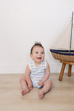 Mebie Baby Blue White Stripe Knit Tank Set For Baby By Mebie Baby - 