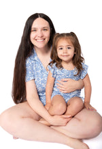 Blue Bonnet Girls' Frilly Bamboo Short Pajamas | Mommy & Me Sleepwear (18M-6Y) by Rayn’s Tiny Stitches