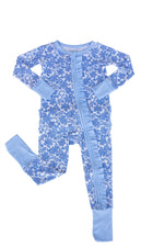 Blue Bonnet Bamboo Floral Onesie | Double Zip & Frills | Mommy & Me by Rayn’s Tiny Stitches