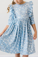 Mila & Rose ® Bluebell 3/4 Sleeve Ruffle Twirl Dress - 