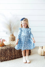 Mila & Rose ® Bluebell 3/4 Sleeve Ruffle Twirl Dress - 