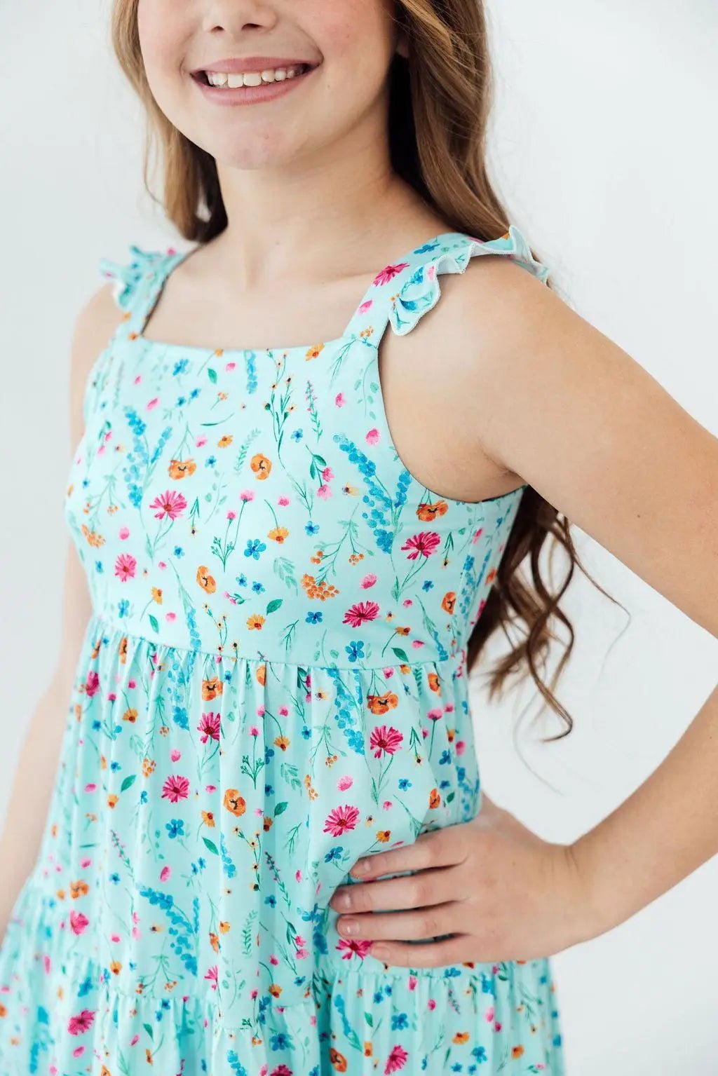 Mila & Rose ® Bluebell Breeze Ruffle Maxi Dress - 