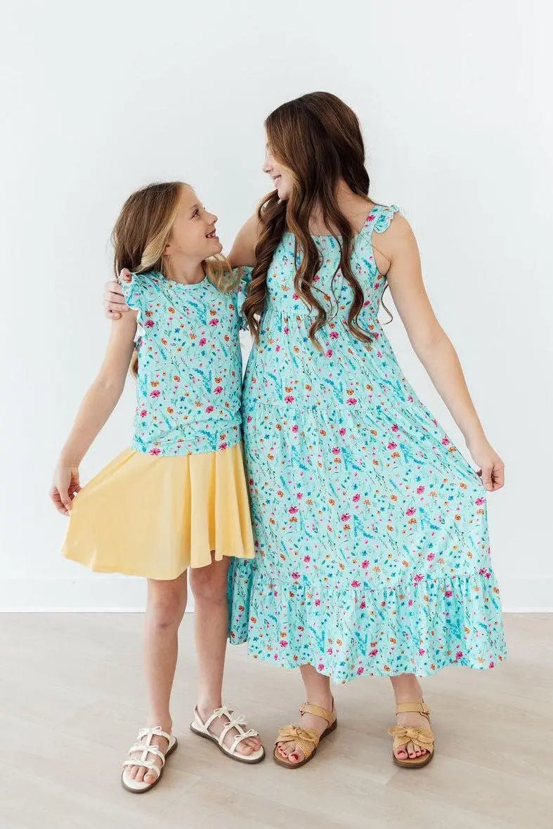 Mila & Rose ® Bluebell Breeze Ruffle Maxi Dress - 