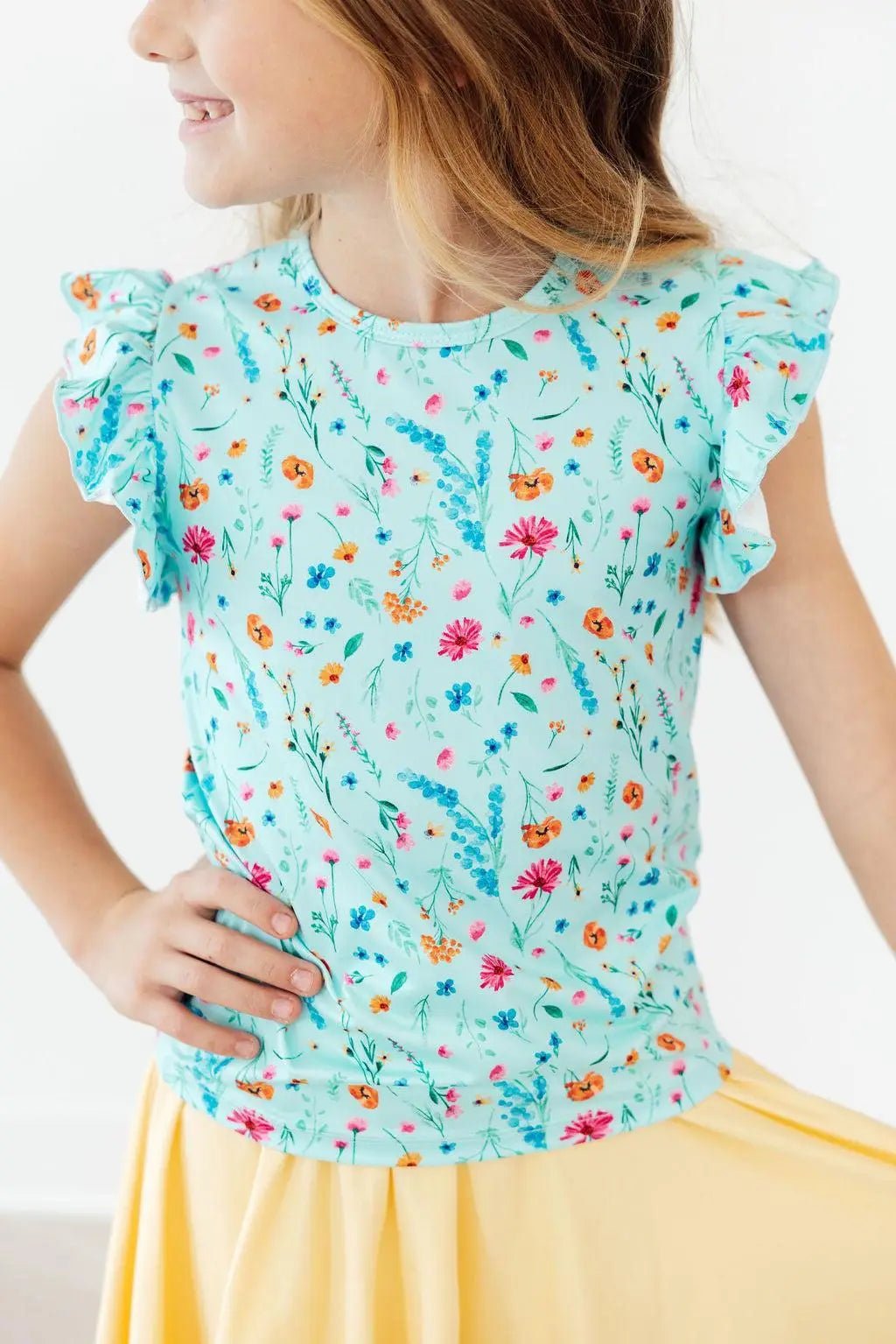 Mila & Rose ® Bluebell Breeze S/S Ruffle Tee - 