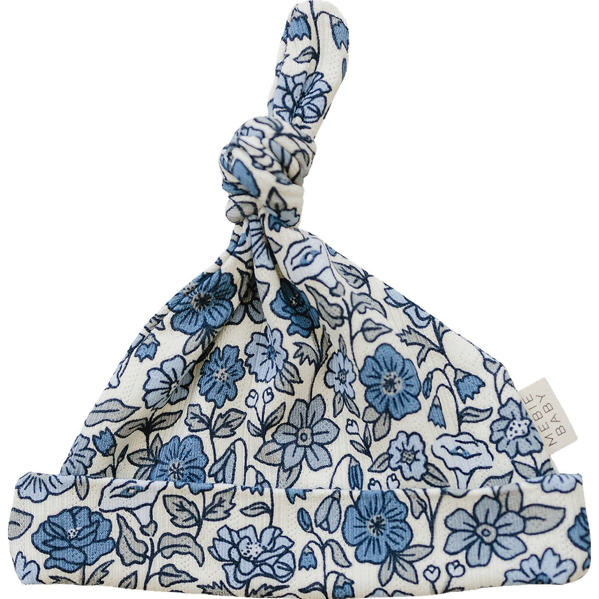 Mebie Baby Bluebell Pointelle Bamboo Rayon Newborn Knot Hat For Soft Comfort - 