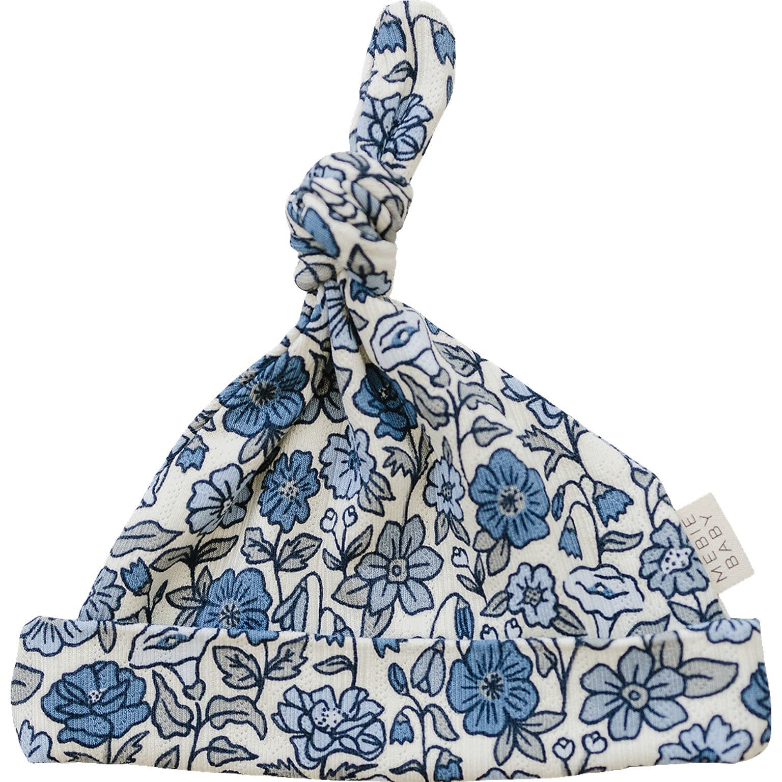 Mebie Baby Bluebell Pointelle Bamboo Rayon Newborn Knot Hat For Soft Comfort - 
