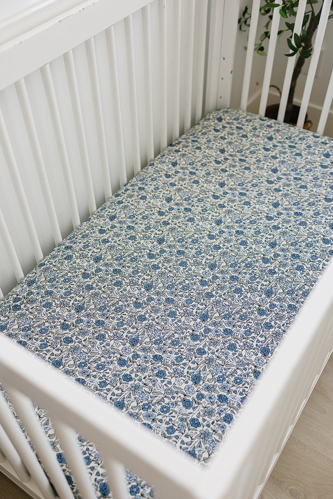 Mebie Baby Bluebell Pointelle Bamboo Stretch Crib Sheet For Standard 52x28 - 