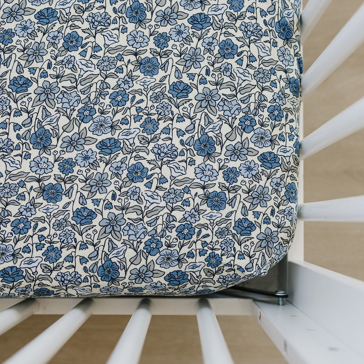 Mebie Baby Bluebell Pointelle Bamboo Stretch Crib Sheet For Standard 52x28 - 