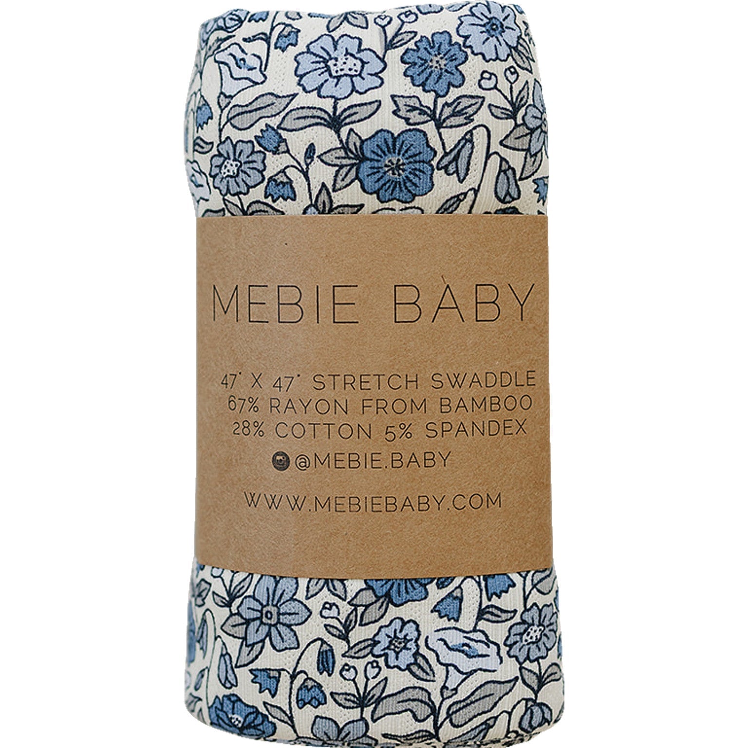 Mebie Baby Bluebell Pointelle Bamboo Stretch Swaddle - 