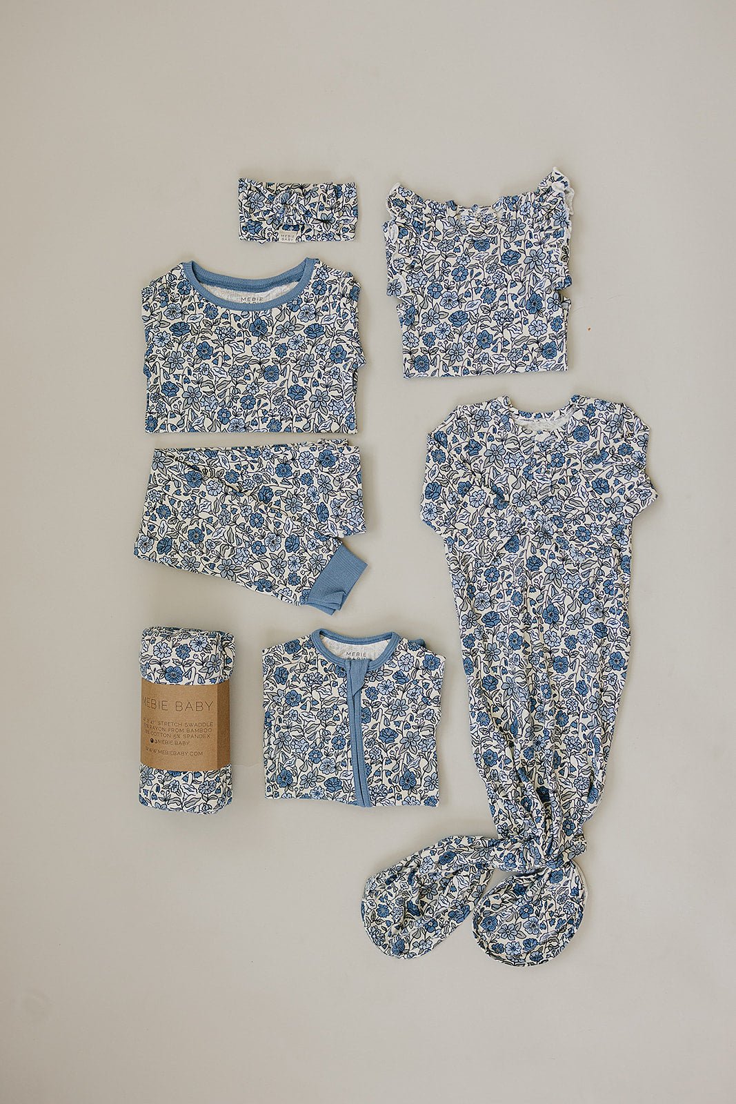 Mebie Baby Bluebell Pointelle Bamboo Stretch Swaddle - 