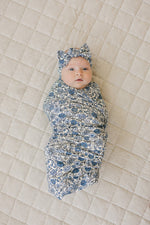 Mebie Baby Bluebell Pointelle Bamboo Stretch Swaddle - 