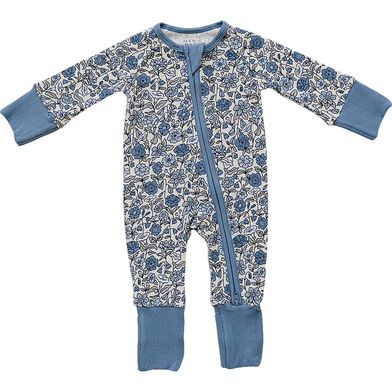 Mebie Baby Bluebell Pointelle Bamboo Zipper Pajamas for Babies by Mebie Baby - 