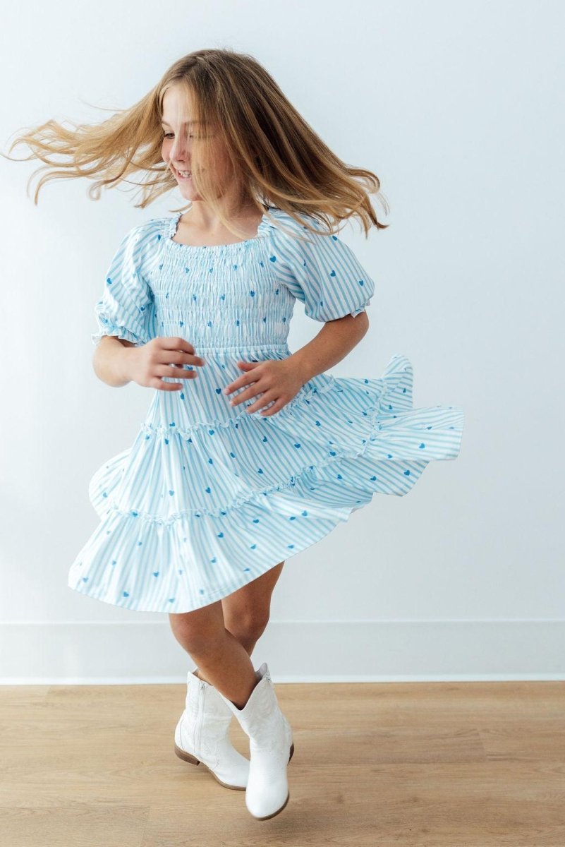Mila & Rose ® Blueberry Kisses Smocked Ruffle Dress - 