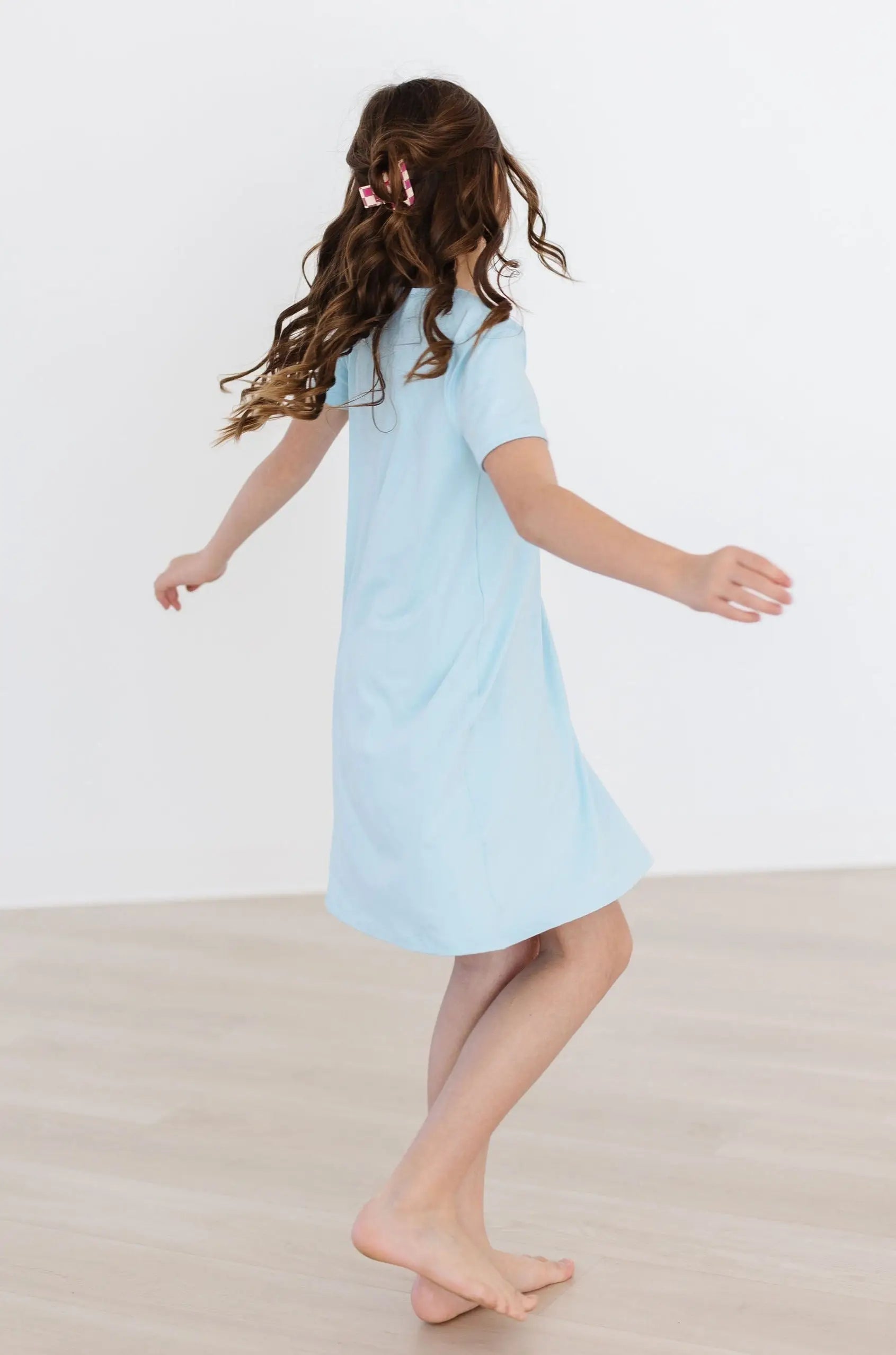 Mila & Rose ® Bluebird T Shirt Dress For Girls With Ruffle Pocket - 