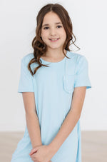 Mila & Rose ® Bluebird T Shirt Dress For Girls With Ruffle Pocket - 