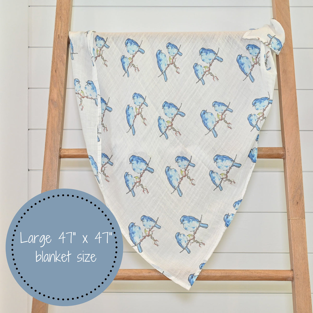 LollyBanks Bluebirds of Happiness Swaddle BlanketEveretts Place