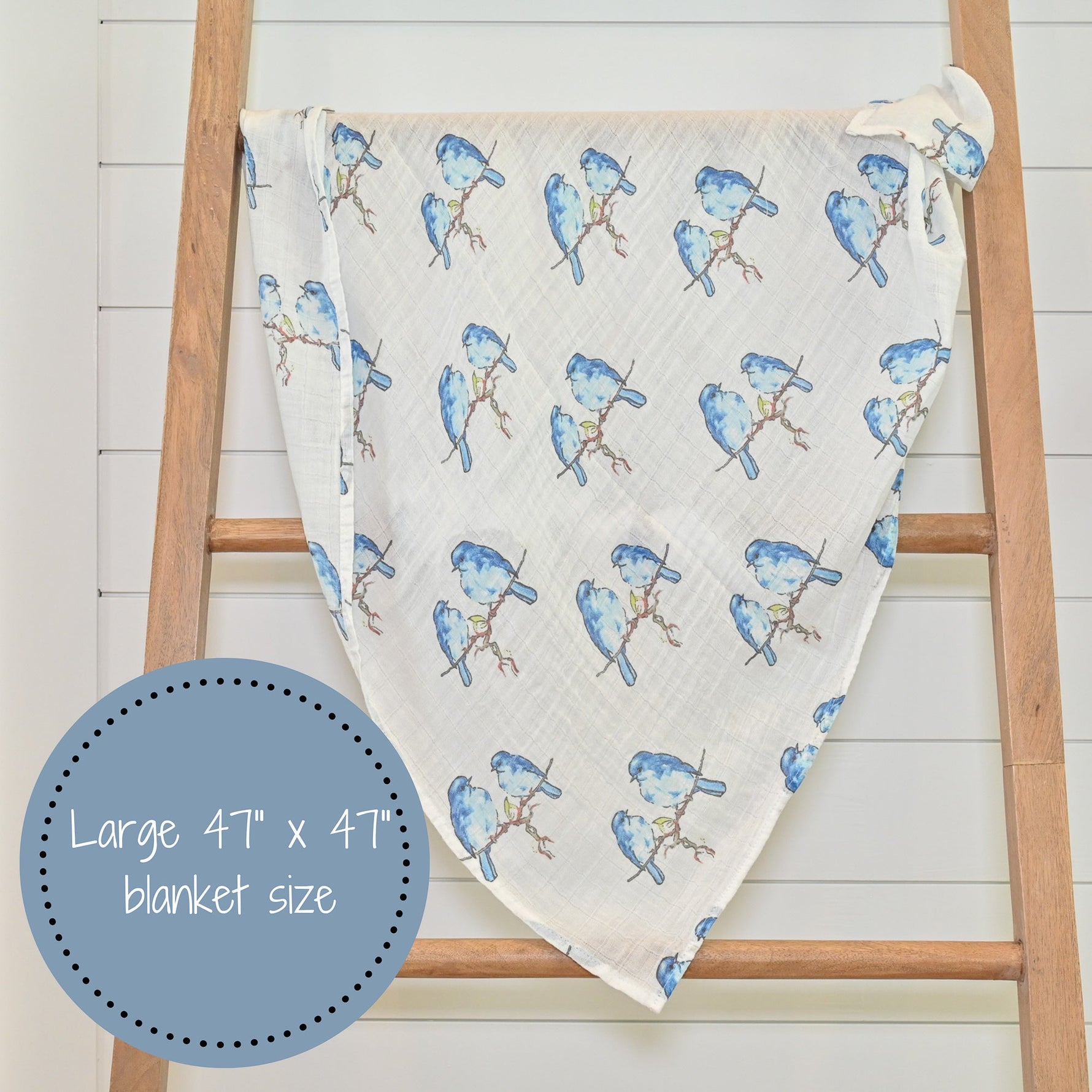 LollyBanks Bluebirds of Happiness Swaddle BlanketEveretts Place