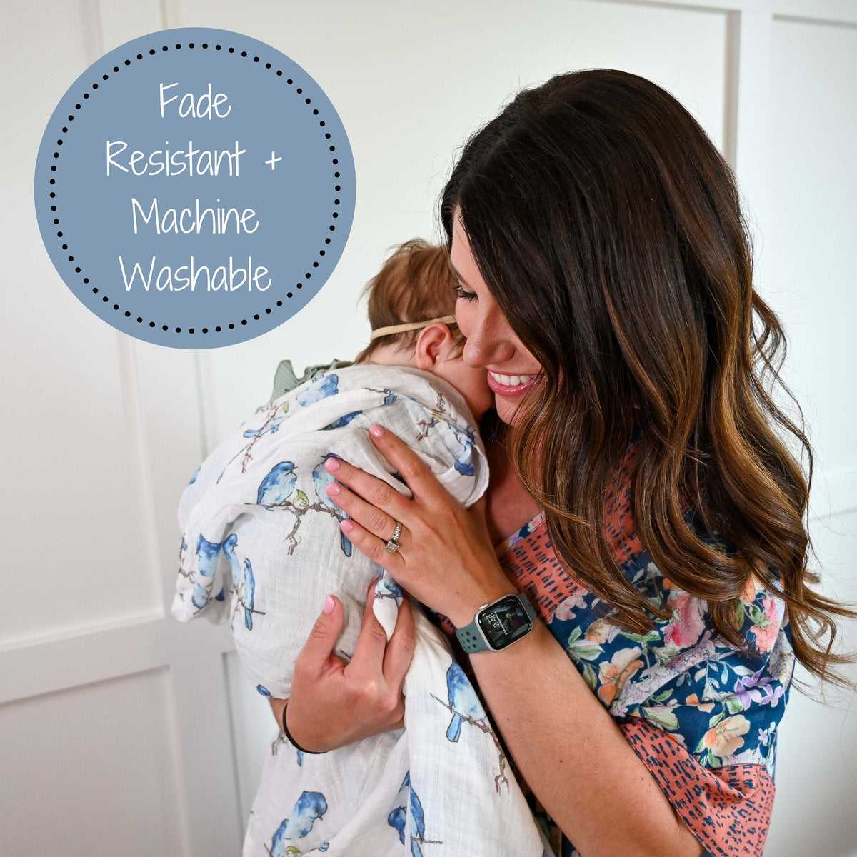 LollyBanks Bluebirds of Happiness Swaddle BlanketEveretts Place