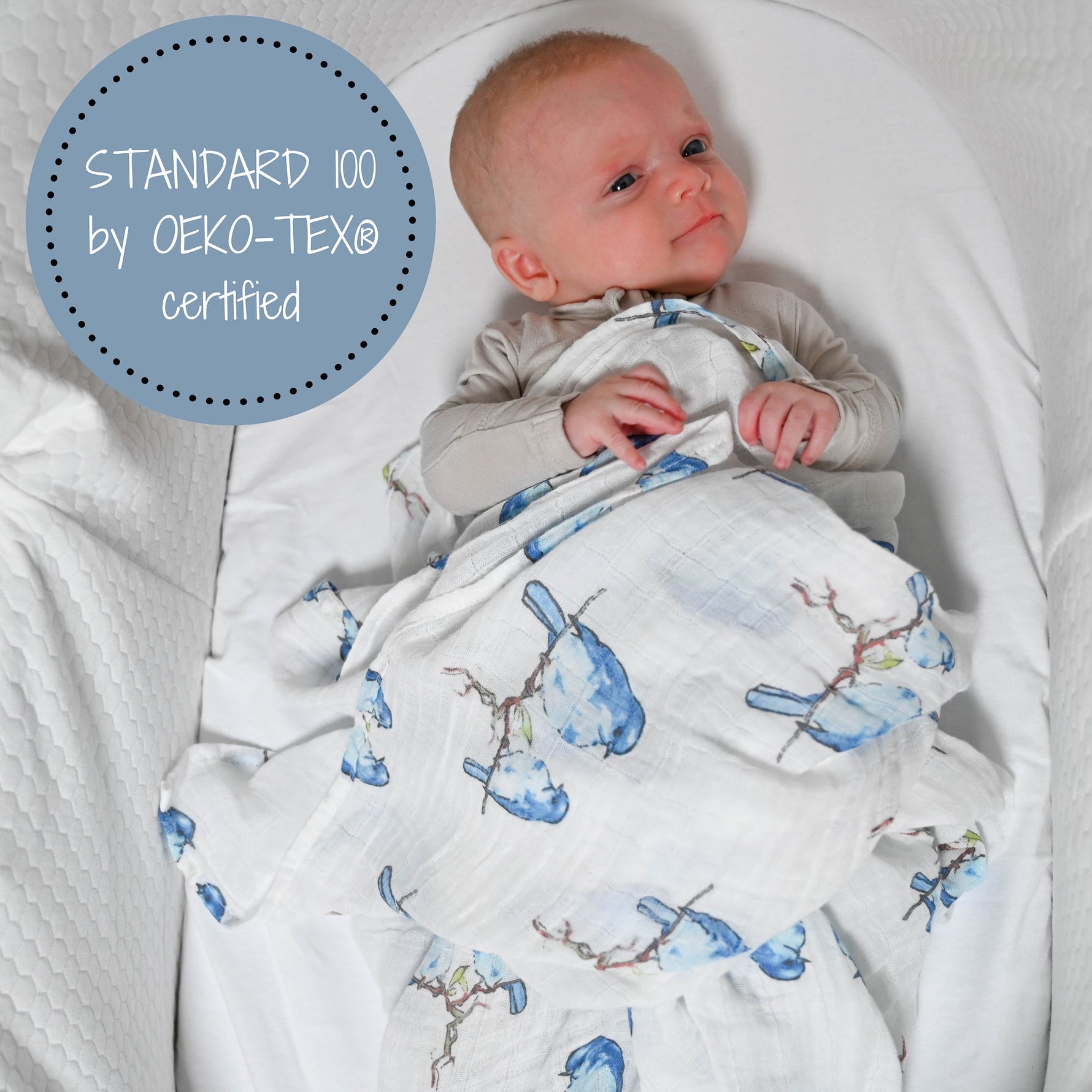 LollyBanks Bluebirds of Happiness Swaddle BlanketEveretts Place