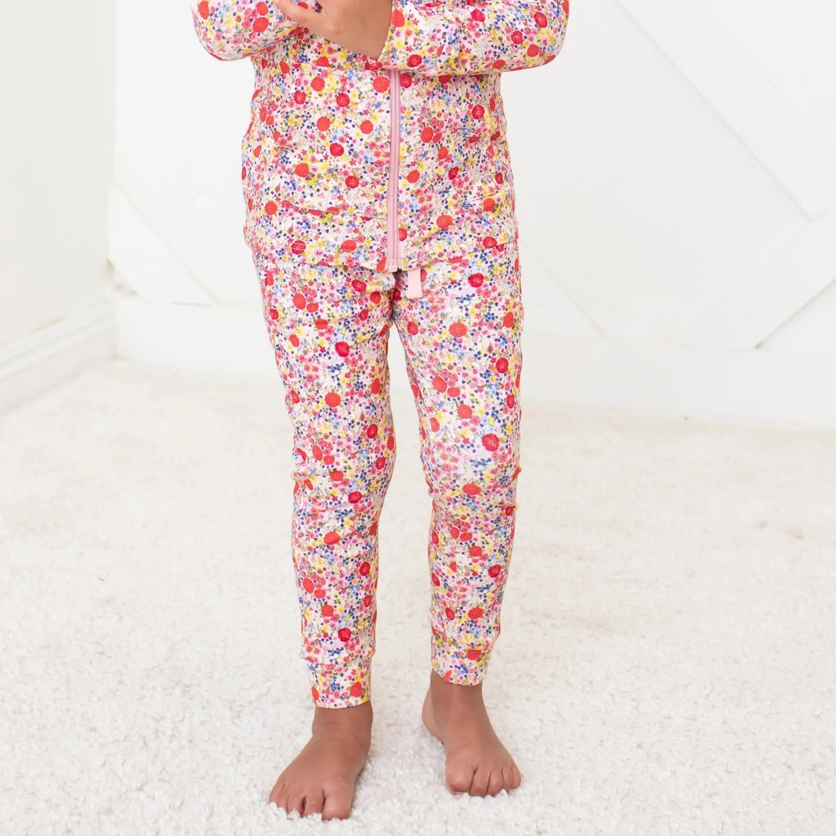 Bestaroo Blush Bloom All Over Print Cotton Bamboo Relaxed Fit Joggers For Kids - 