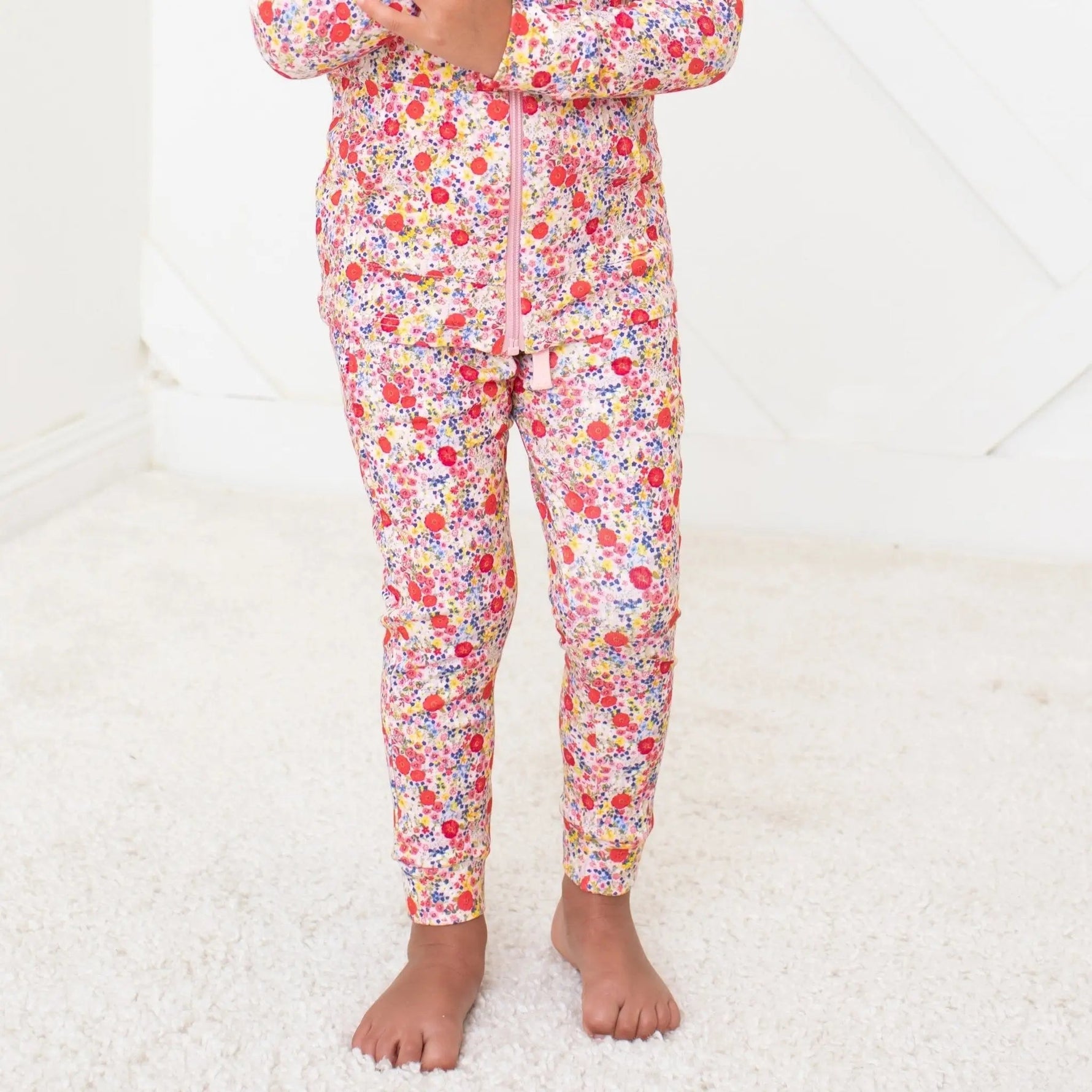 Bestaroo Blush Bloom All Over Print Cotton Bamboo Relaxed Fit Joggers For Kids - 