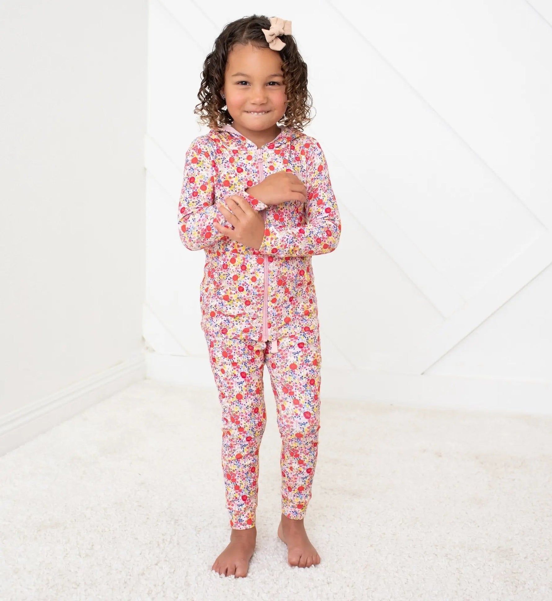 Bestaroo Blush Bloom All Over Print Cotton Bamboo Relaxed Fit Joggers For Kids - 