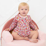 Bestaroo Blush Bloom Bamboo Bodysuit Dress With Snap Closure And Long Sleeves - 