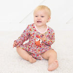 Bestaroo Blush Bloom Bamboo Bodysuit Dress With Snap Closure And Long Sleeves - 