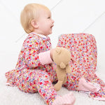 Bestaroo Blush Bloom Convertible Baby Coverall In Bamboo Viscose With Two Way Zipper - 
