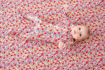 Bestaroo Blush Bloom Footie Pajama For Babies With Zipper Front And Fold Over Cuffs - 