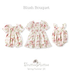 Tesa Babe Blush Bouquet Baby Girl Floral Cotton Linen Sunsuit - 