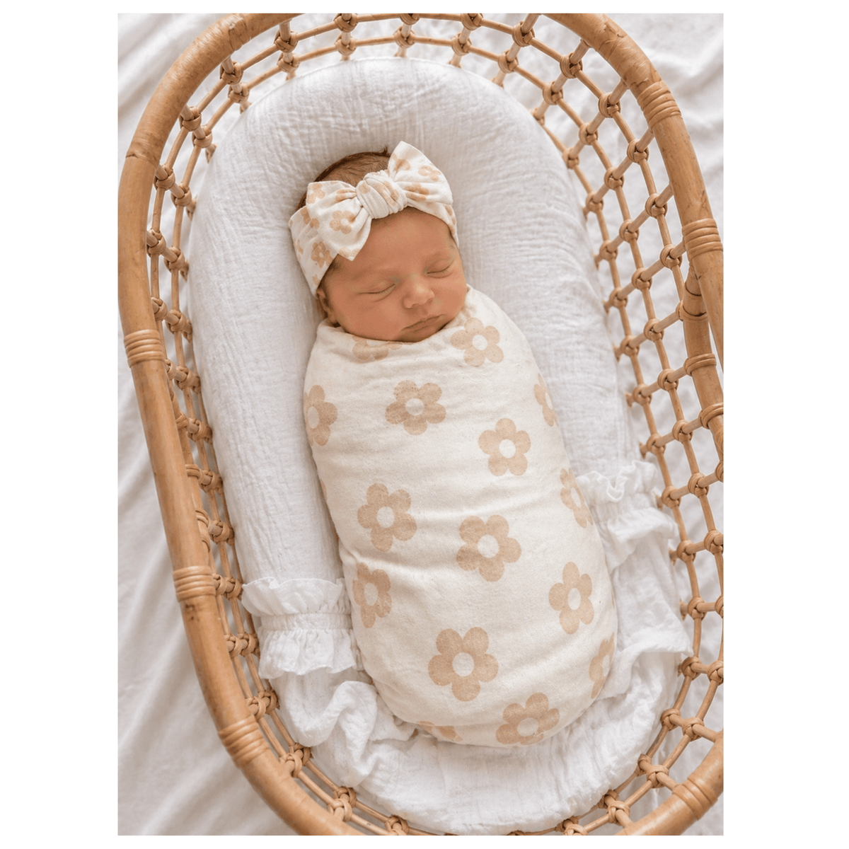 Blush Daisy Bamboo Stretch Swaddle Blanket - Baby & Toddler Clothing, Basket, Child, Wicker, Infant bed | Everetts Place