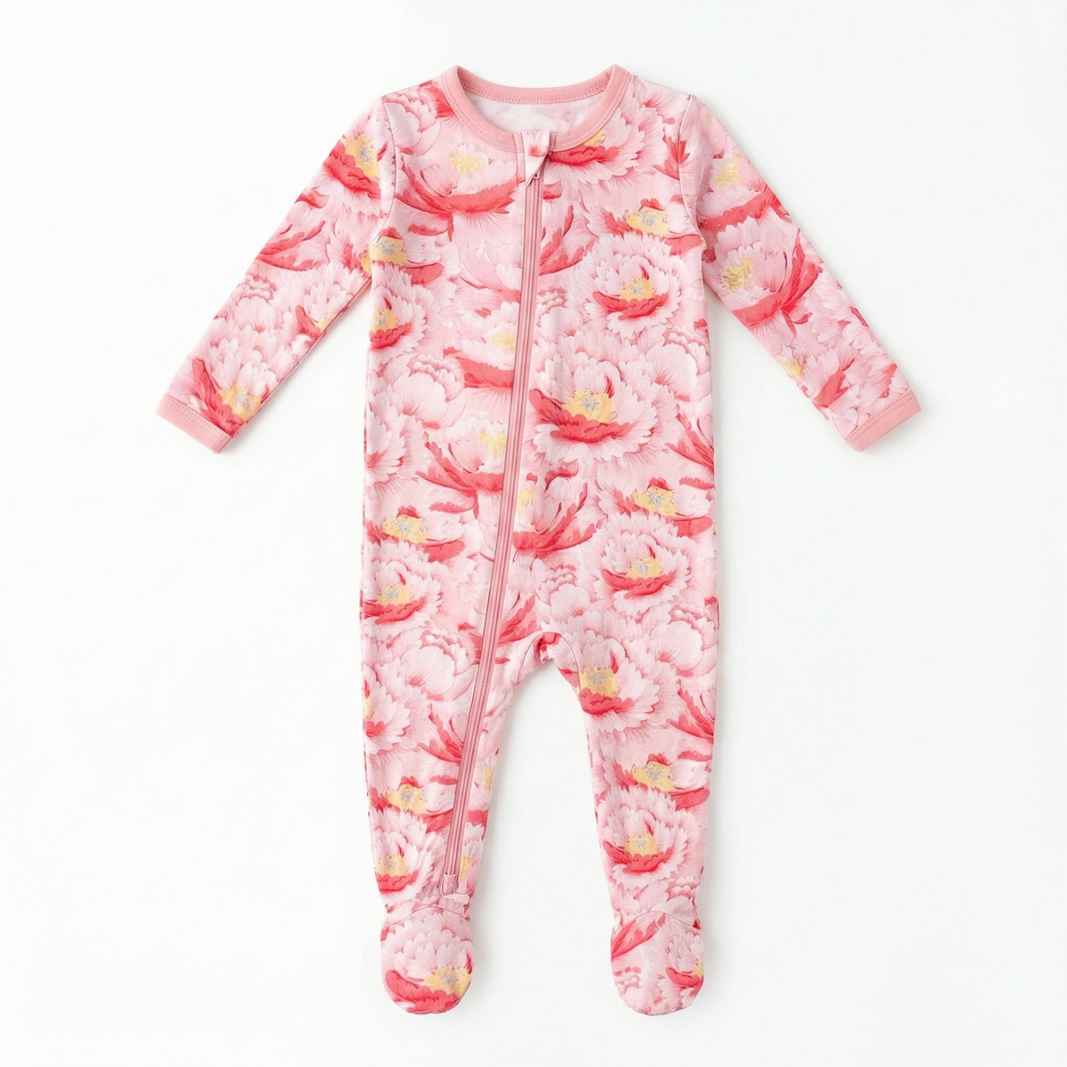 Bamboo Footie Pajamas - Blush Dreams Floral by Bestaroo