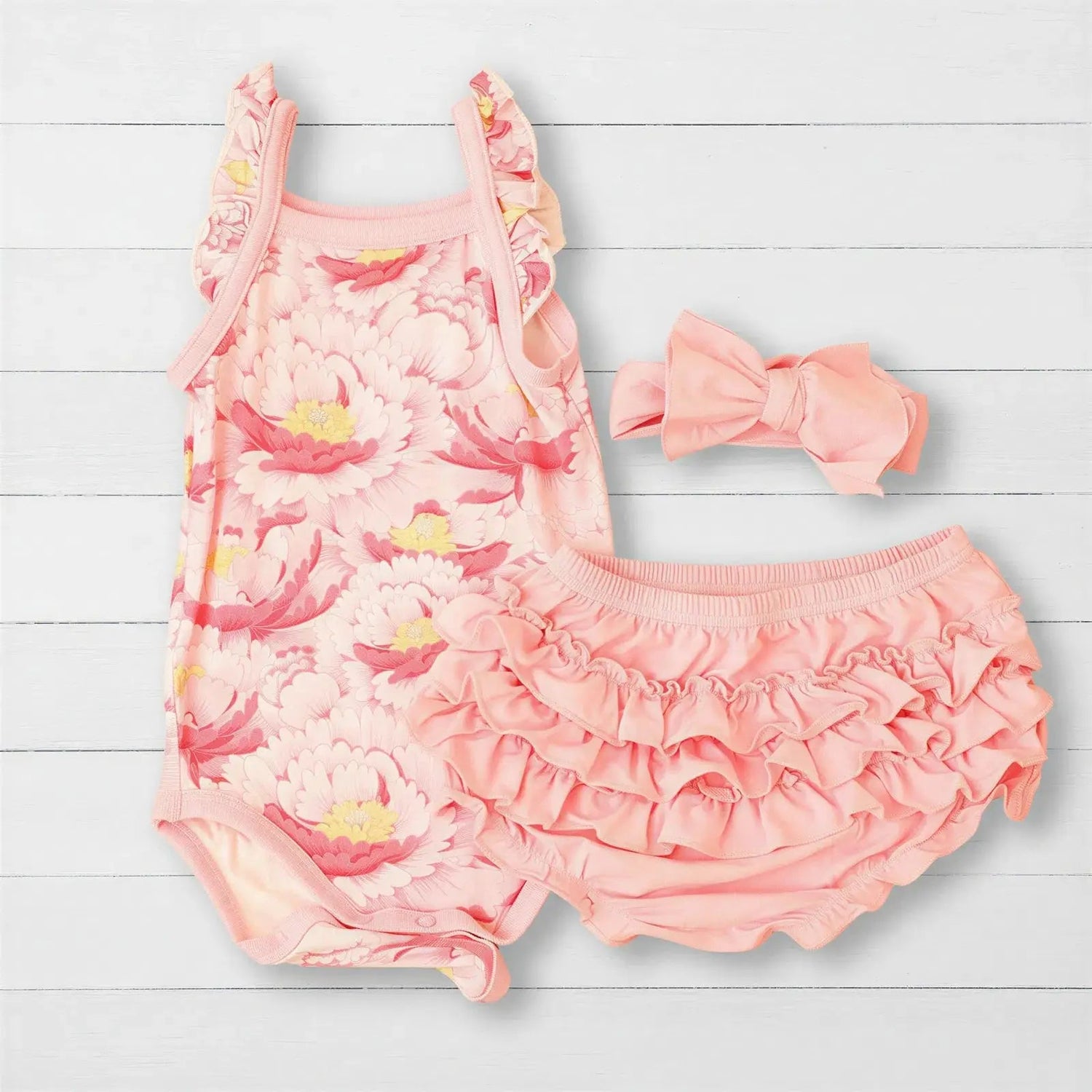 Bestaroo Blush Dreams Floral Ruffle Bloomer Set - 