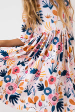 Mila & Rose ® Blush Peony 3/4 Sleeve Pocket Twirl DressEveretts Place